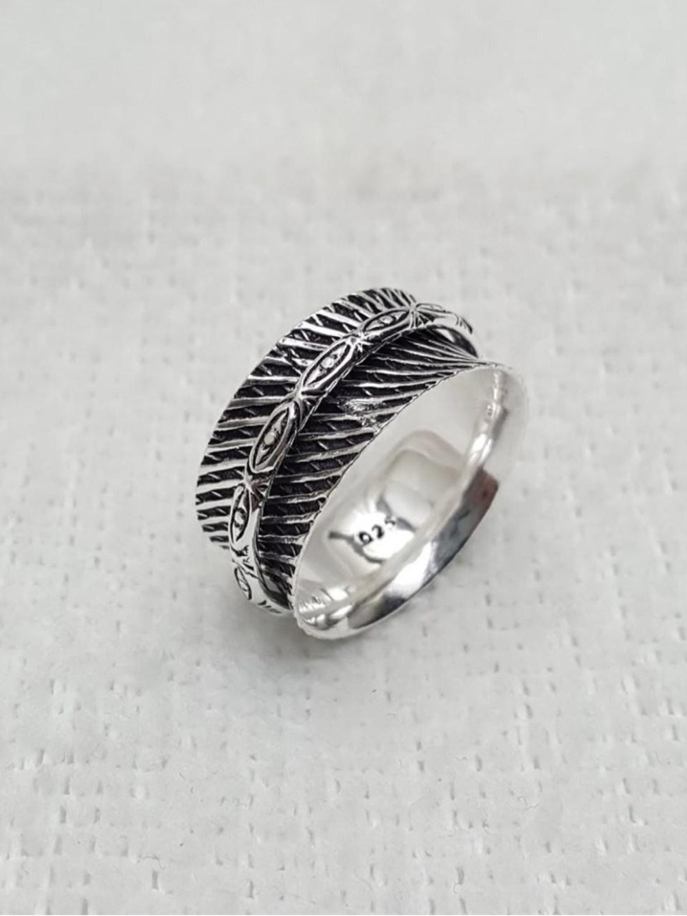 925 Silver Handmade Spinner Ring Band
